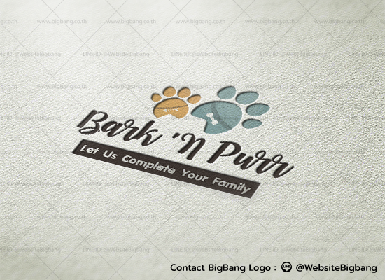 ทําโลโก้สัตว์เลี้ยง อาหารสัตว์ Bark N Purr ออกแบบโลโก้